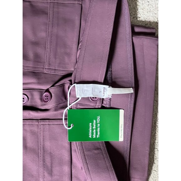 Halara High Waisted Straight Leg Pants Sz Small Womens Purple Button Front Pull - Picture 7 of 10